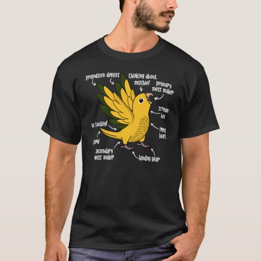 Parrot Anatomy Golden Conure T-shirt (Voorkant)