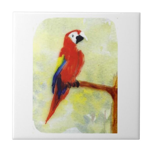 Parrot Art Colorful Macaw Tegeltje (Voorkant)