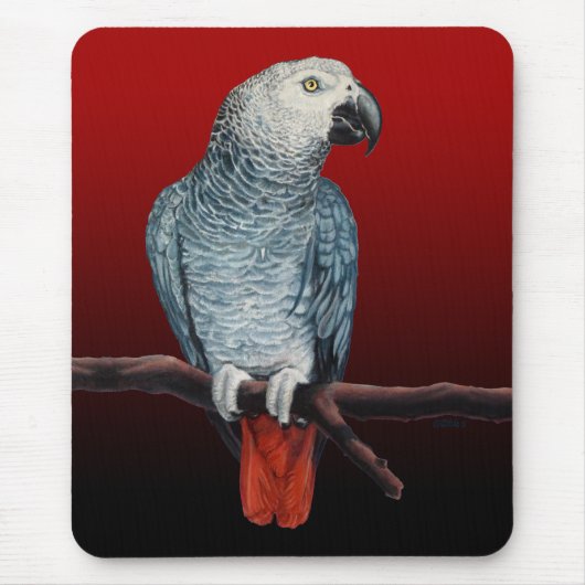 Parrot Art Mousepad African Grey Parrot Gifts Muismat (Voorkant)