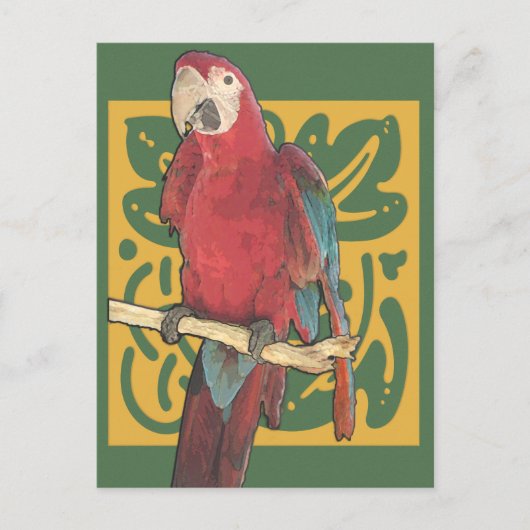 Parrot Art Nouveau Briefkaart (Voorkant)