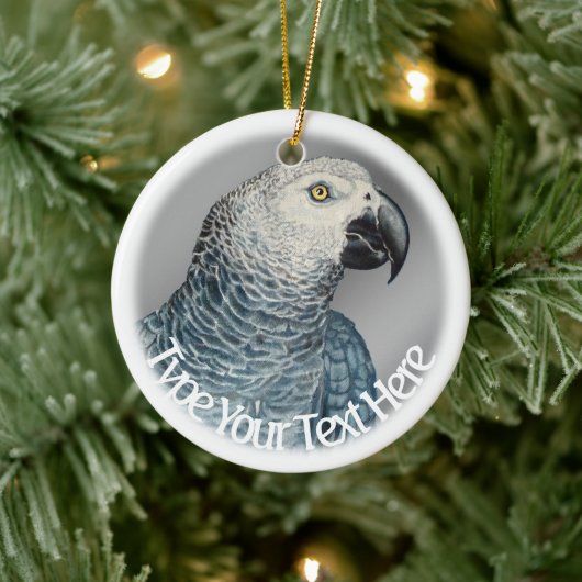 Parrot Art Ornament Custom African Grey Ornament (Boom)