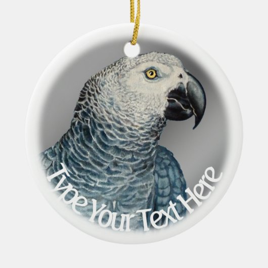 Parrot Art Ornament Custom African Grey Ornament (Voorkant)