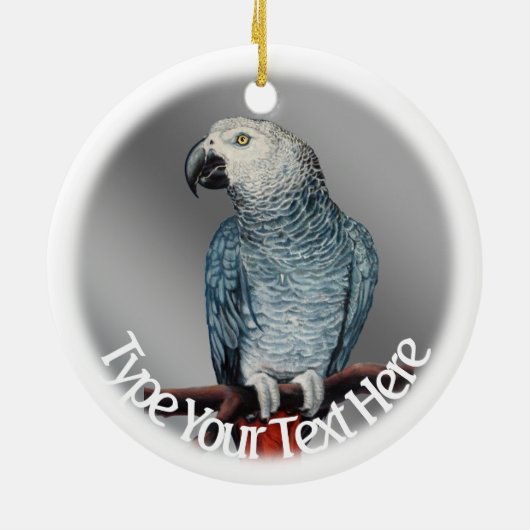 Parrot Art Ornament Custom African Grey Ornament (Achterkant)