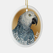 Parrot Art Ornamenten Aangepast Afrikaans grijs Or (Rechts)