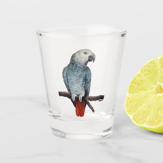 Parrot Art Shot Glass African Grey Gifts Customize Shot Glas (Voorkant)