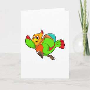 Parrot as Hiker with Backpack Kaart