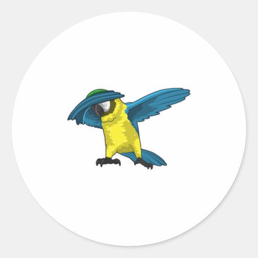 Parrot at Hip Hop Dance Dab Ronde Sticker (Voorkant)