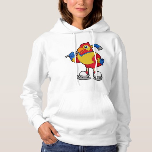 Parrot at Ice hockey with Ice hockey Hoodie (Voorkant)