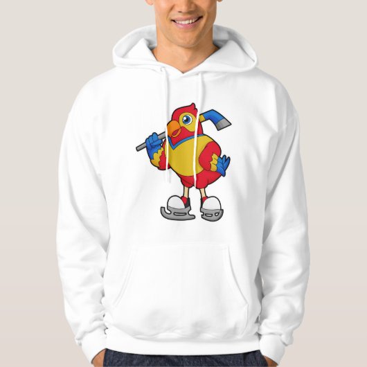 Parrot at Ice hockey with Ice hockey Hoodie (Voorkant)