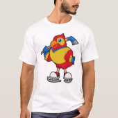 Parrot at Ice hockey with Ice hockey T-shirt (Voorkant)