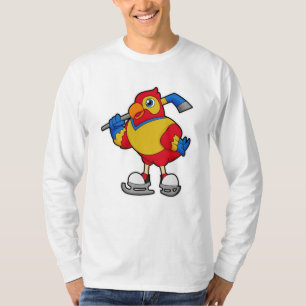 Parrot at Ice hockey with Ice hockey T-shirt