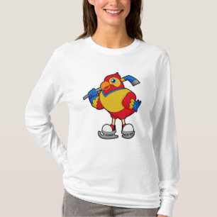 Parrot at Ice hockey with Ice hockey T-shirt