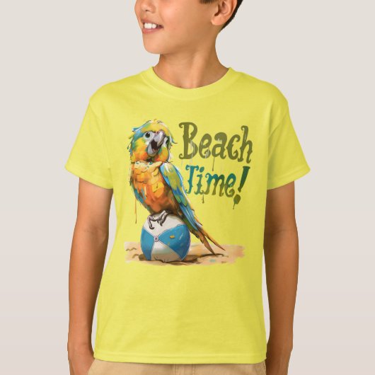 Parrot Beach Ball Beach Tijd T-shirt (Voorkant)