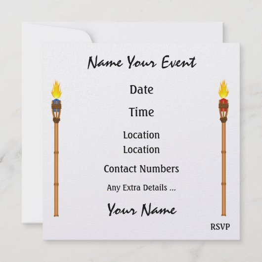 Parrot Beach Party Uitnodiging - SRF (Achterkant)