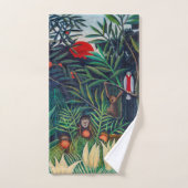 Parrot bij apen in het Oerwoud bos Bad Handdoek (Handdoek)