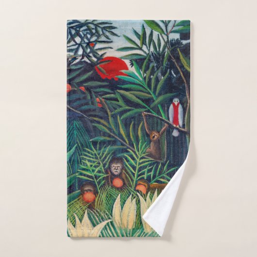 Parrot bij apen in het Oerwoud bos Bad Handdoek (Handdoek)