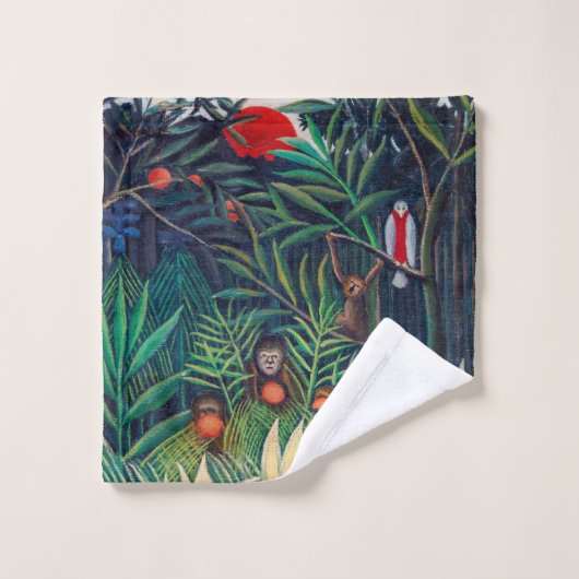 Parrot bij apen in het Oerwoud bos Bad Handdoek (Wasdoekje)