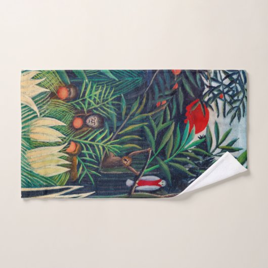 Parrot bij apen in het Oerwoud bos Bad Handdoek (Handdoek)