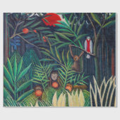 Parrot bij apen in het Oerwoud bos Cadeaupapier (Vlak)