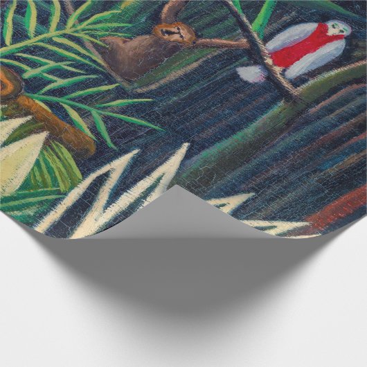 Parrot bij apen in het Oerwoud bos Cadeaupapier (Hoek)