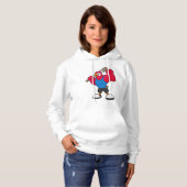 Parrot bij Baseball met honkbalknuppel Hoodie (Voorkant volledig)