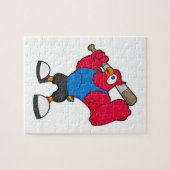 Parrot bij Baseball met honkbalknuppel Legpuzzel (Horizontaal)