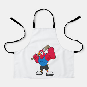 Parrot bij Baseball met honkbalknuppel Schort