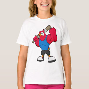 Parrot bij Baseball met honkbalknuppel T-shirt