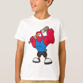 Parrot bij Baseball met honkbalknuppel T-shirt (Voorkant)