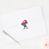 Parrot bij Baseball met honkbalknuppel Vierkante Sticker (Envelop)