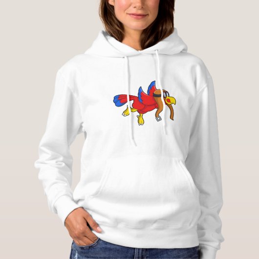 Parrot bij Flying as Pilot Hoodie (Voorkant)
