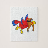 Parrot bij Flying as Pilot Legpuzzel (Verticaal)