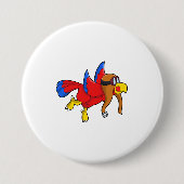 Parrot bij Flying as Pilot Ronde Button 7,6 Cm (Voorkant)