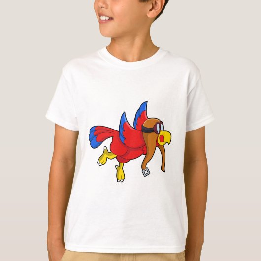 Parrot bij Flying as Pilot T-shirt (Voorkant)