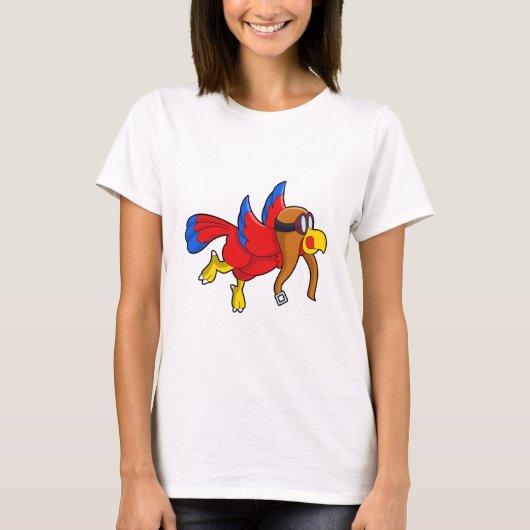 Parrot bij Flying as Pilot T-shirt (Voorkant)