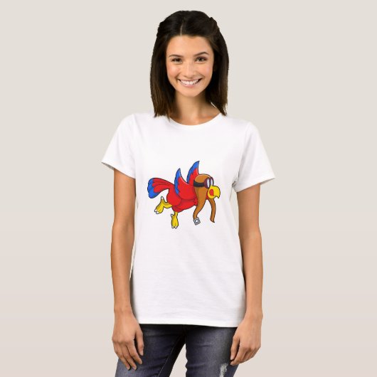 Parrot bij Flying as Pilot T-shirt (Voorkant volledig)