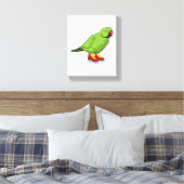 Parrot bij ijsschaatsen met ijs-schaatsen canvas afdruk (Insitu (Slaapkamer))
