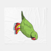 Parrot bij ijsschaatsen met ijs-schaatsen fleece deken (Voorkant (Horizontaal))