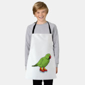 Parrot bij ijsschaatsen met ijs-schaatsen schort (Gedragen)