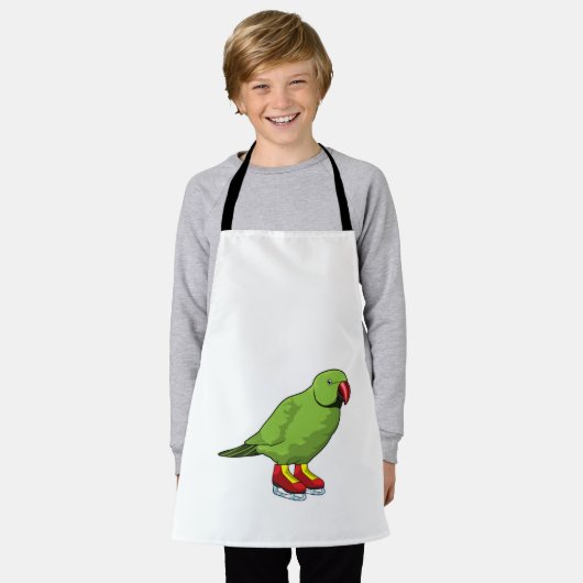 Parrot bij ijsschaatsen met ijs-schaatsen schort (Gedragen)