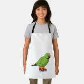 Parrot bij ijsschaatsen met ijs-schaatsen schort (Insitu)