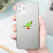 Parrot bij ijsschaatsen met ijs-schaatsen sticker (Telefoon)