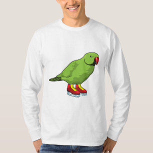 Parrot bij ijsschaatsen met ijs-schaatsen t-shirt