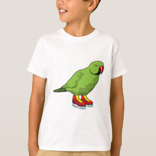Parrot bij ijsschaatsen met ijs-schaatsen t-shirt