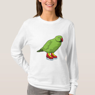 Parrot bij ijsschaatsen met ijs-schaatsen t-shirt