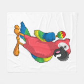 Parrot bij Muziek met Maracas Fleece Deken (Voorkant (Horizontaal))