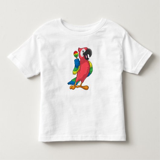 Parrot bij Muziek met Maracas Kinder Shirts (Voorkant)