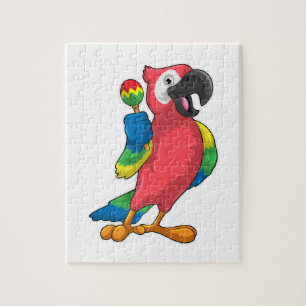 Parrot bij Muziek met Maracas Legpuzzel