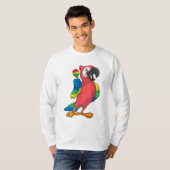 Parrot bij Muziek met Maracas T-shirt (Voorkant volledig)