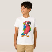 Parrot bij Muziek met Maracas T-shirt (Voorkant volledig)